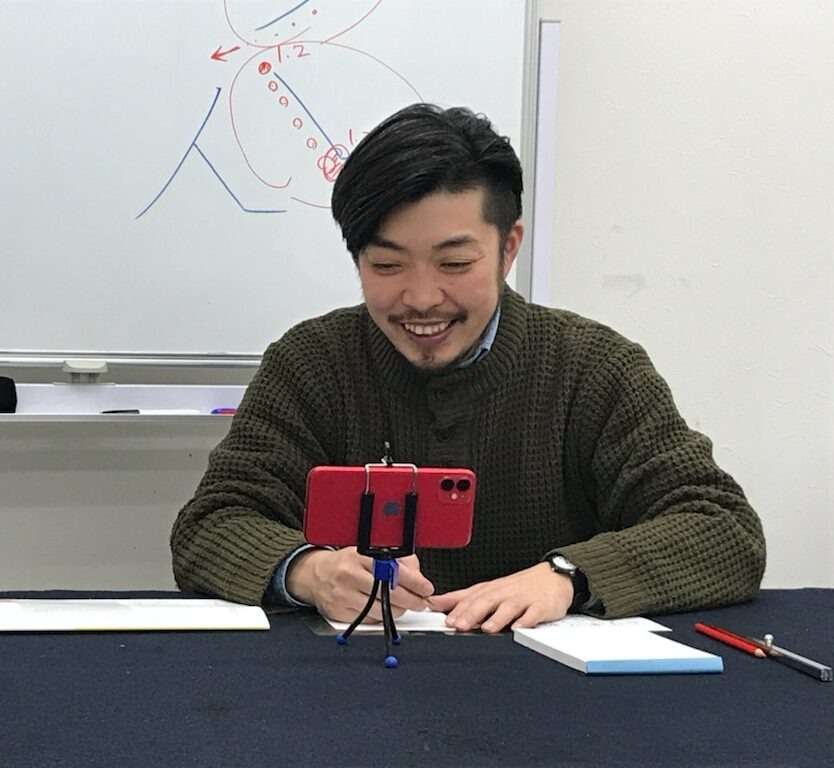 オンライン書道の様子(しょうけい先生)